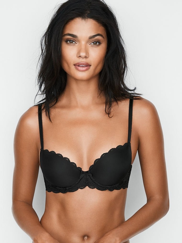 Lightly Lined Dotted Mesh Demi Bra
