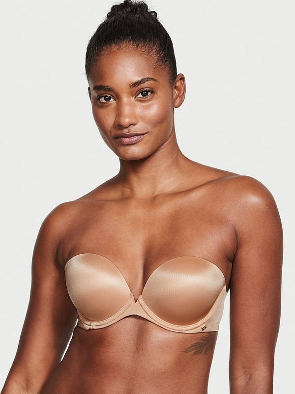 Wireless Strapless Bra with Clear Straps Seamless Push Up