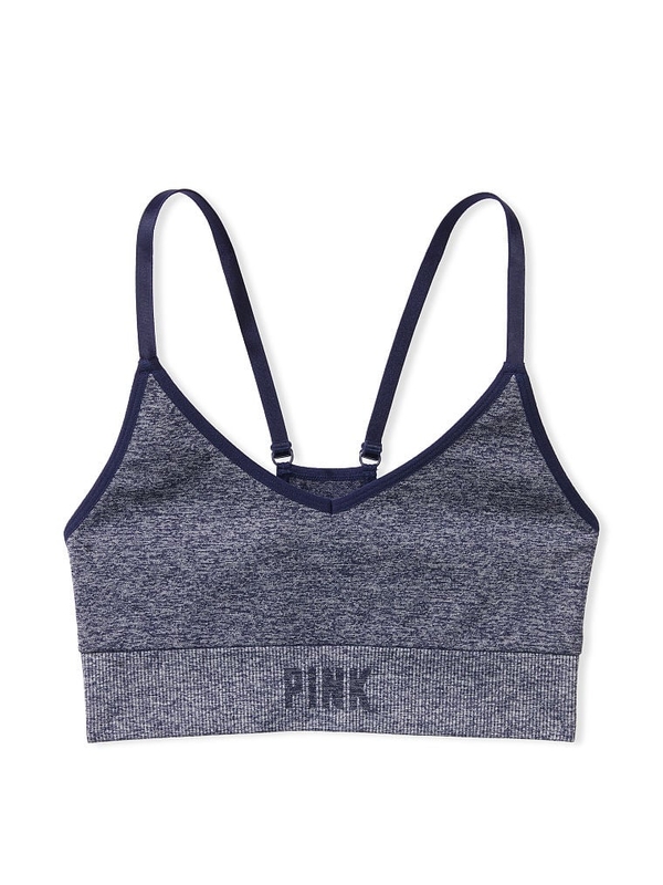 Pink Victoria Secret push up sports bra in grey and
