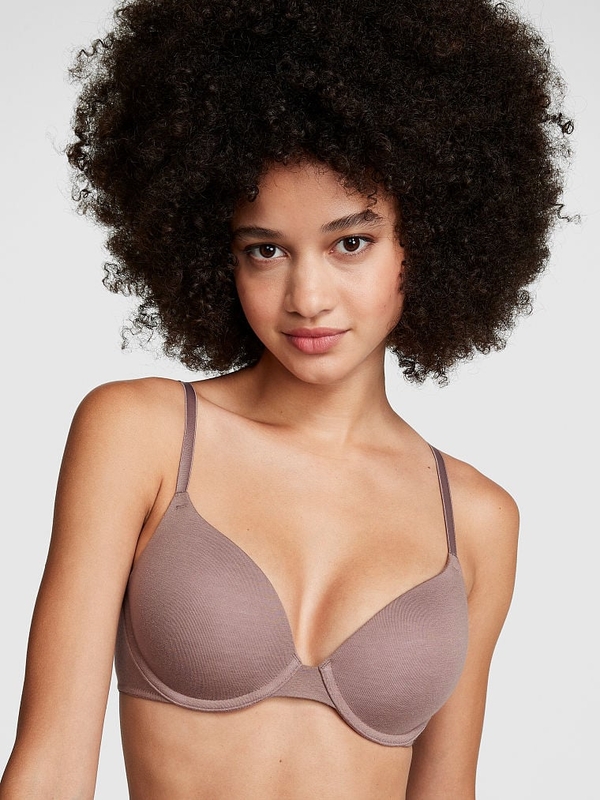 PINK By Victorias Secret Bra 34C Gray Wear Everywhere Push Up Front Clasp  Wired